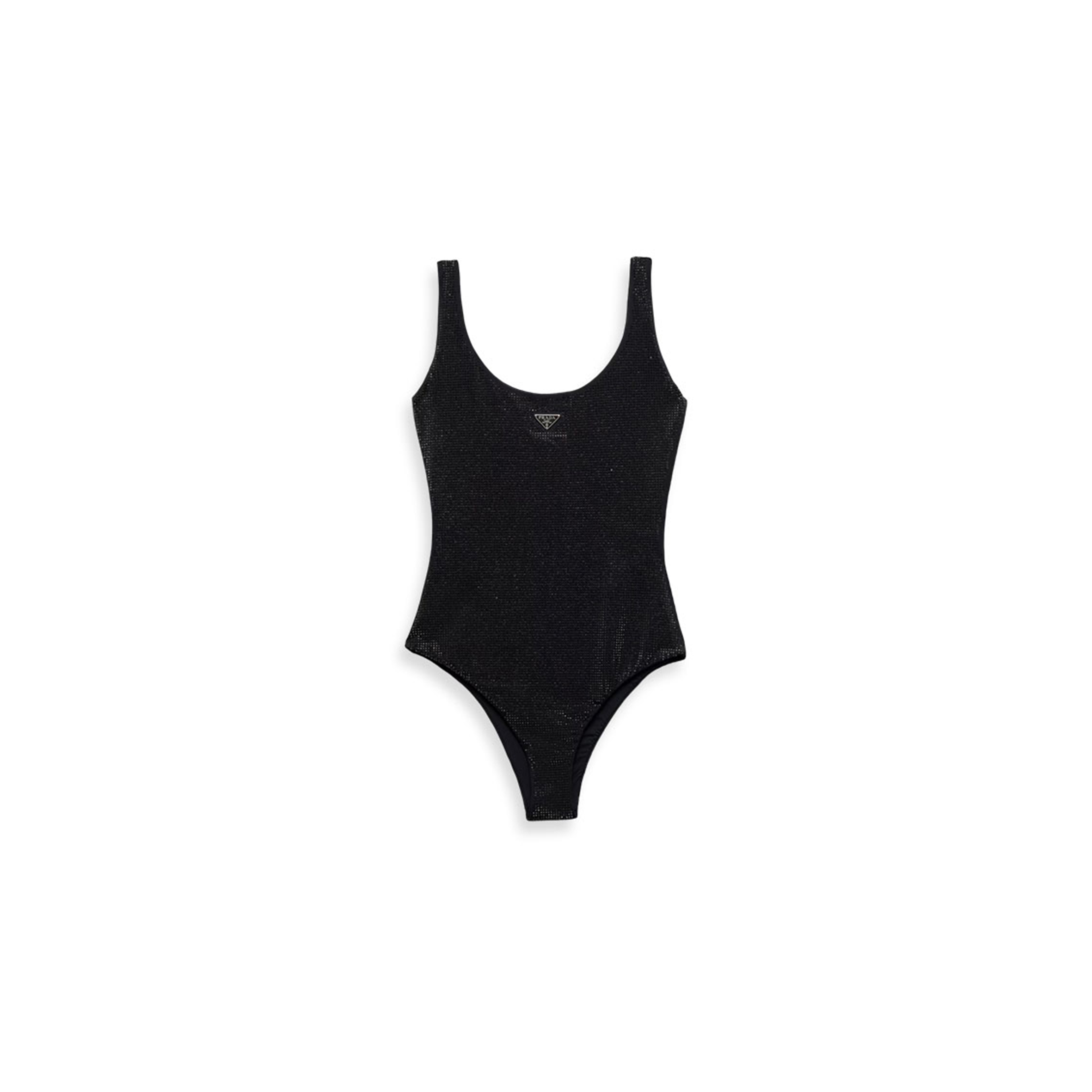 PRADA JERSEY ONE-PIECE SWIMSUIT WITH RHINESTONES 70196R